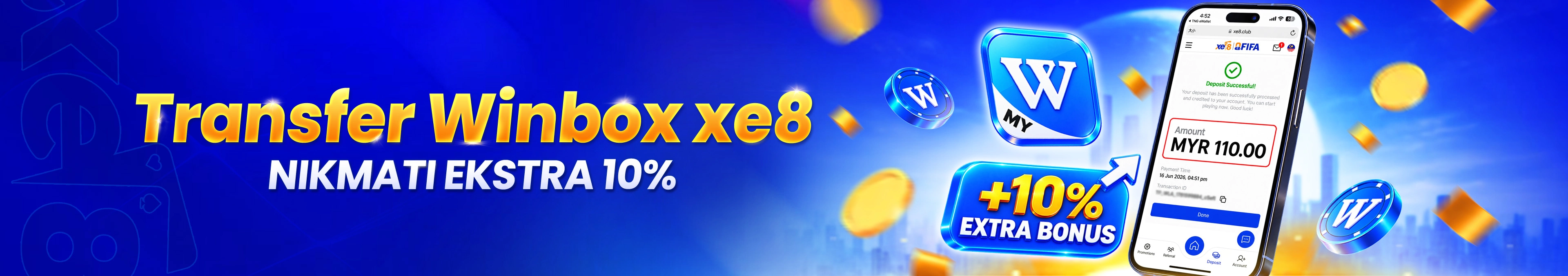 Transfer Winbox xe8 — Nikmati Ekstra 10%